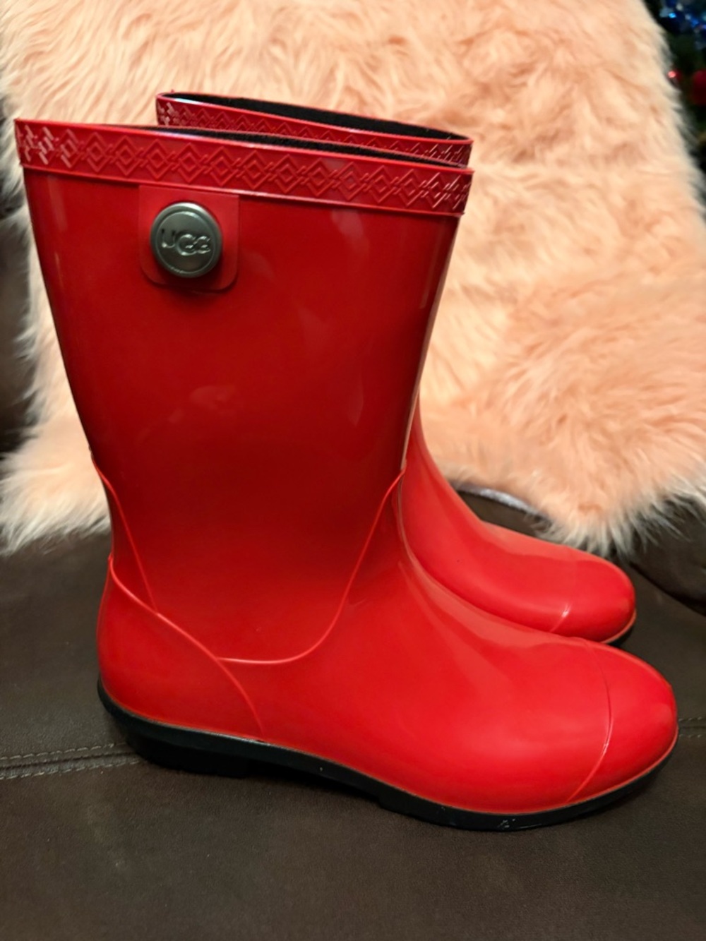 UGG Red Women's Waterproof Rain Boots
